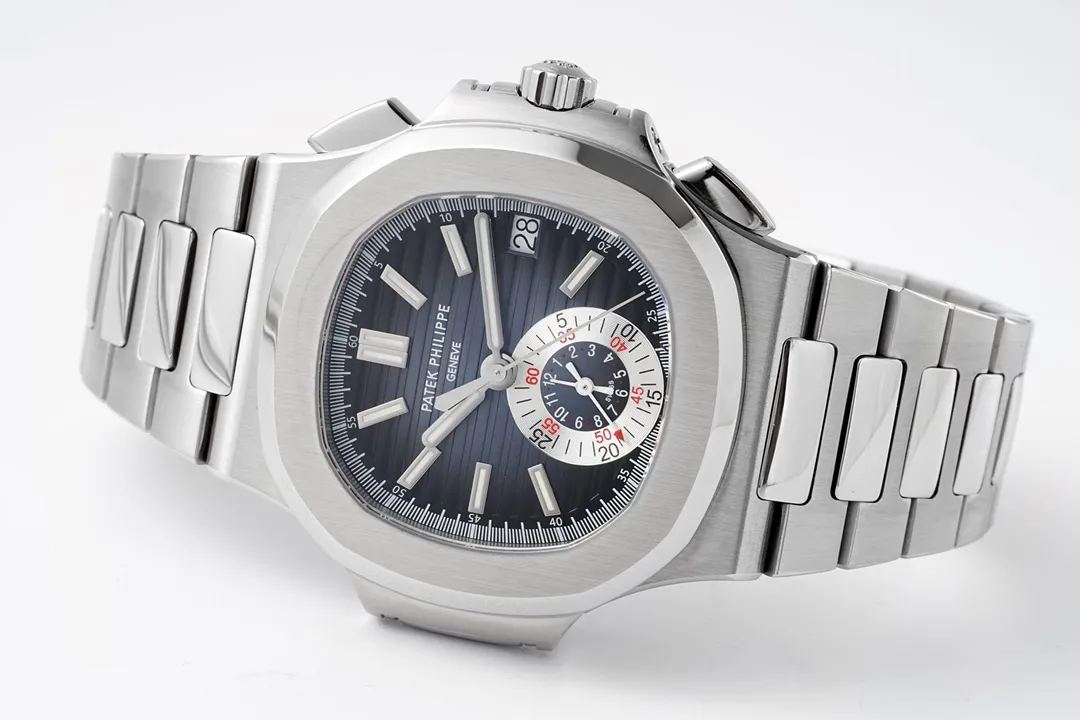 Patek Philippe 5980 Silver Chronograph Watch
