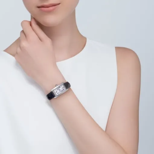 Cartier Tank Américaine Women Quartz Silver Alligator Watch WSTA0043