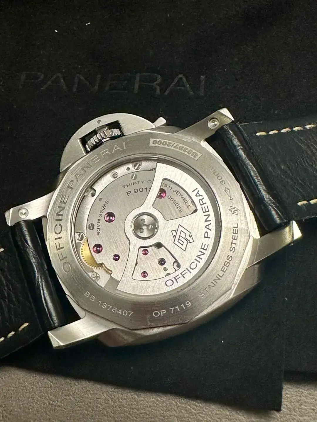 Panerai Luminor Men Automatic Black Alligator Watch PAM01321