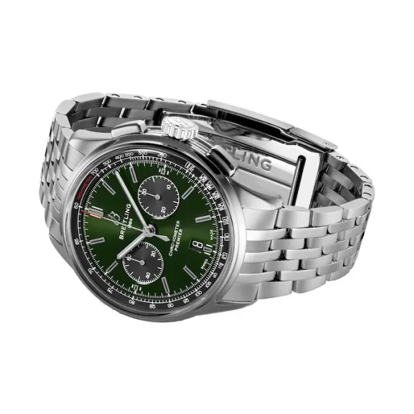 Breitling Premier Men Automatic Green Stainless Steel Watch AB0118221L1A1