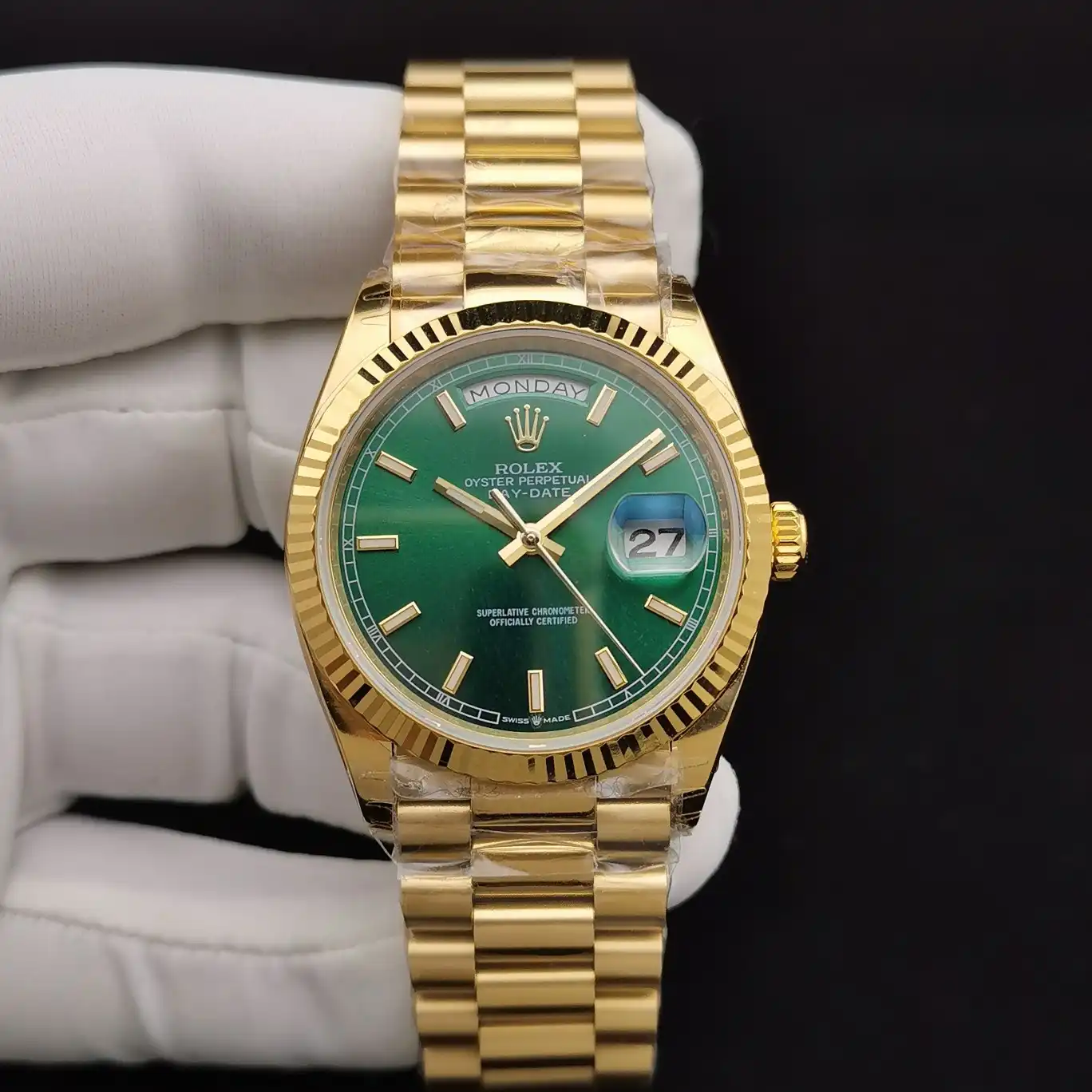 Rolex Day-Date II 36mm Green Dial 128238
