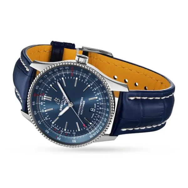 Breitling Navitimer Men Automatic Blue Alligator Watch A17326161C1P3