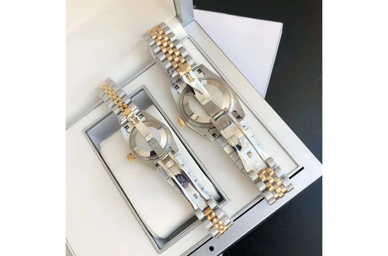 Couple Watches Rolex Datejust 36/28mm RG/SS Jub Gold/Dial
