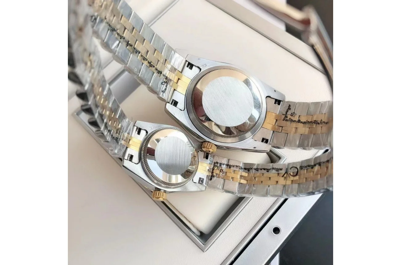 Couple Watches Rolex Datejust 36/28mm RG/SS Jub Gold/Dial