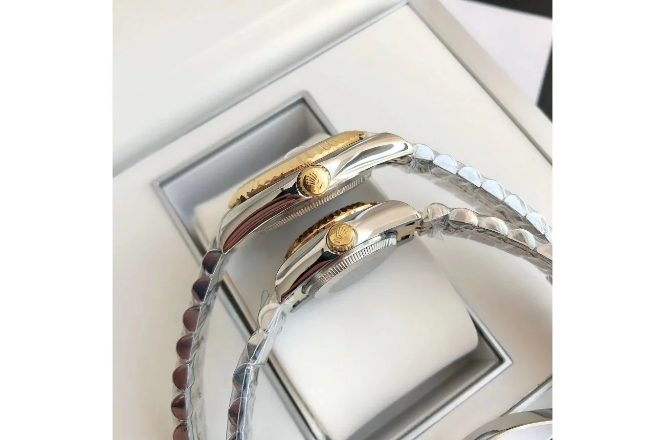 Couple Watches Rolex Datejust 36/28mm RG/SS Jub Gold/Dial