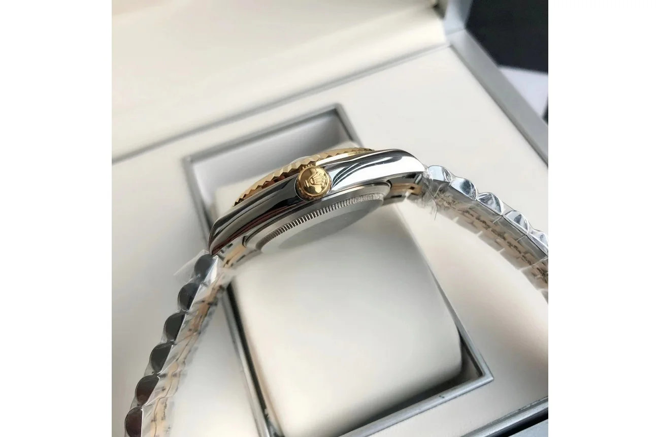 Couple Watches Rolex Datejust 36/28mm RG/SS Jub White/Dial