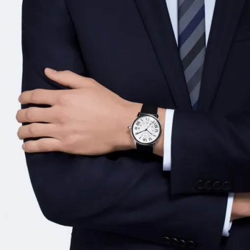 Cartier Ronde de Cartier Men Automatic Silver Leather Watch WSRN0022