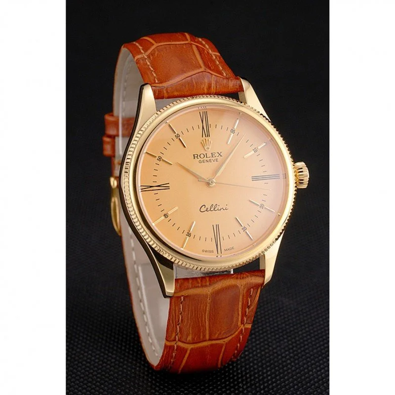 Superclone Rolex Cellini 38mm Gold Dial REP016798