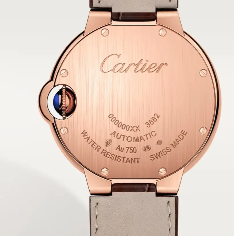 Cartier Ballon Bleu de Cartier Men Automatic Silver 18ct Rose Gold Watch WGBB0035