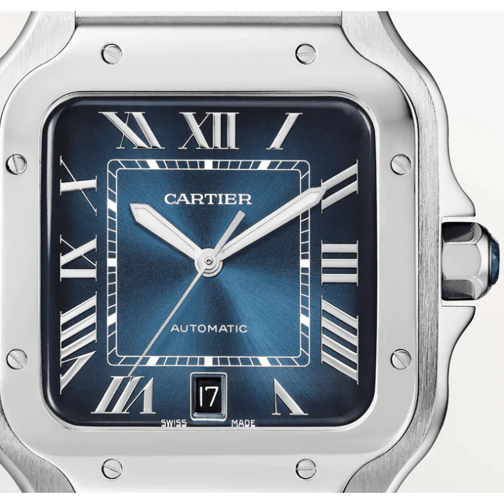 Cartier Santos de Cartier Men Automatic Blue Stainless Steel Watch WSSA0030