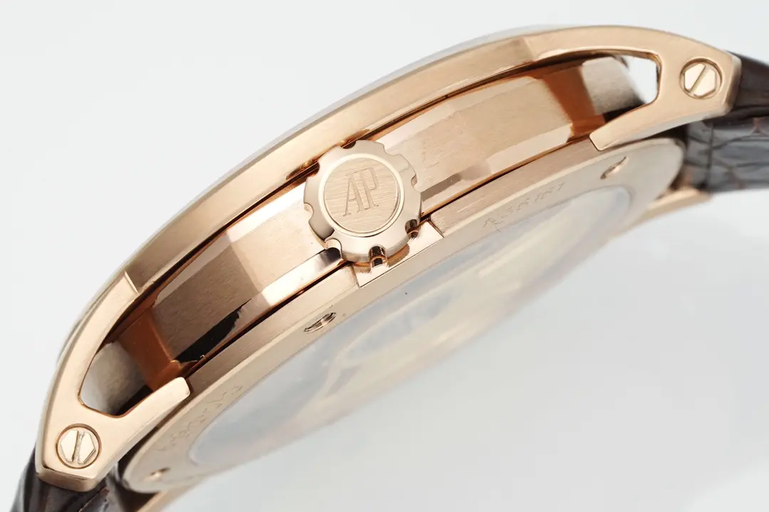 watch Audemars Piguet CODE 11.59 Blue Dial Three-Hand Automatic Watch   41mm Rose Gold Case with Brown Leather Strap