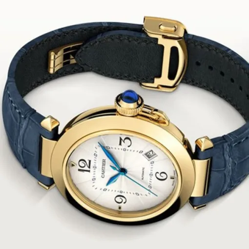 Cartier Pasha de Cartier Men Automatic Silver Alligator Watch WGPA0007