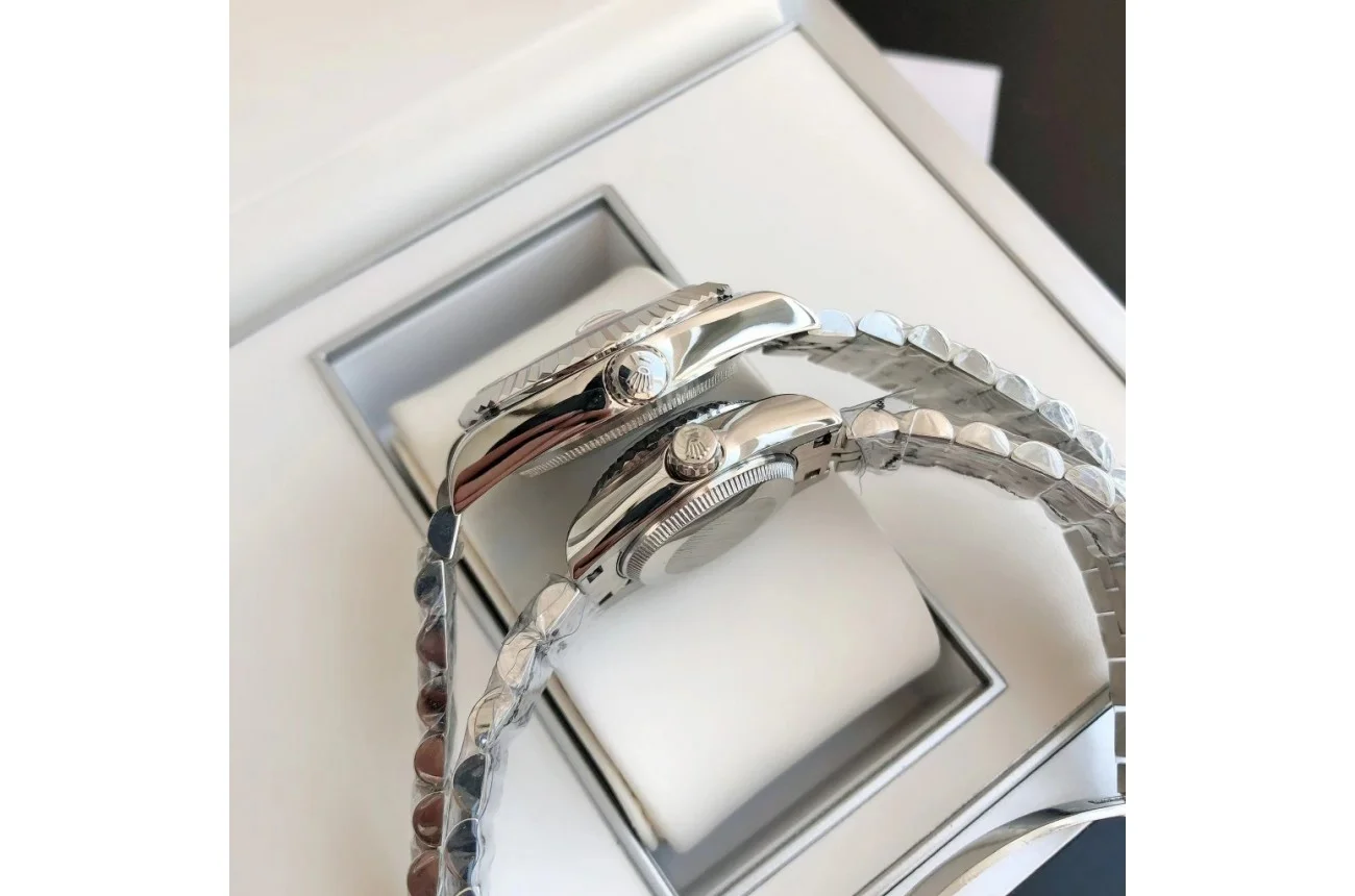 Couple Watches Rolex Datejust 36/28mm SS/SS Jub Blue/Dial