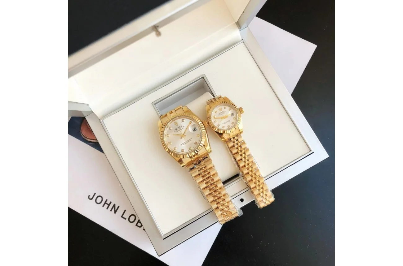 Couple Watches Rolex Datejust 36/28mm RG/RG Jub Sliver/Dial