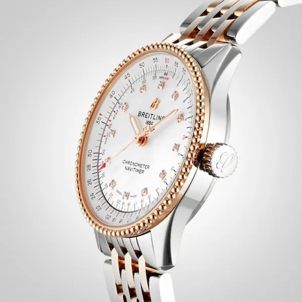 Breitling Navitimer Women Automatic Mother of Pearl Stainless Steel   Rose Gold Watch U17395211A1U1