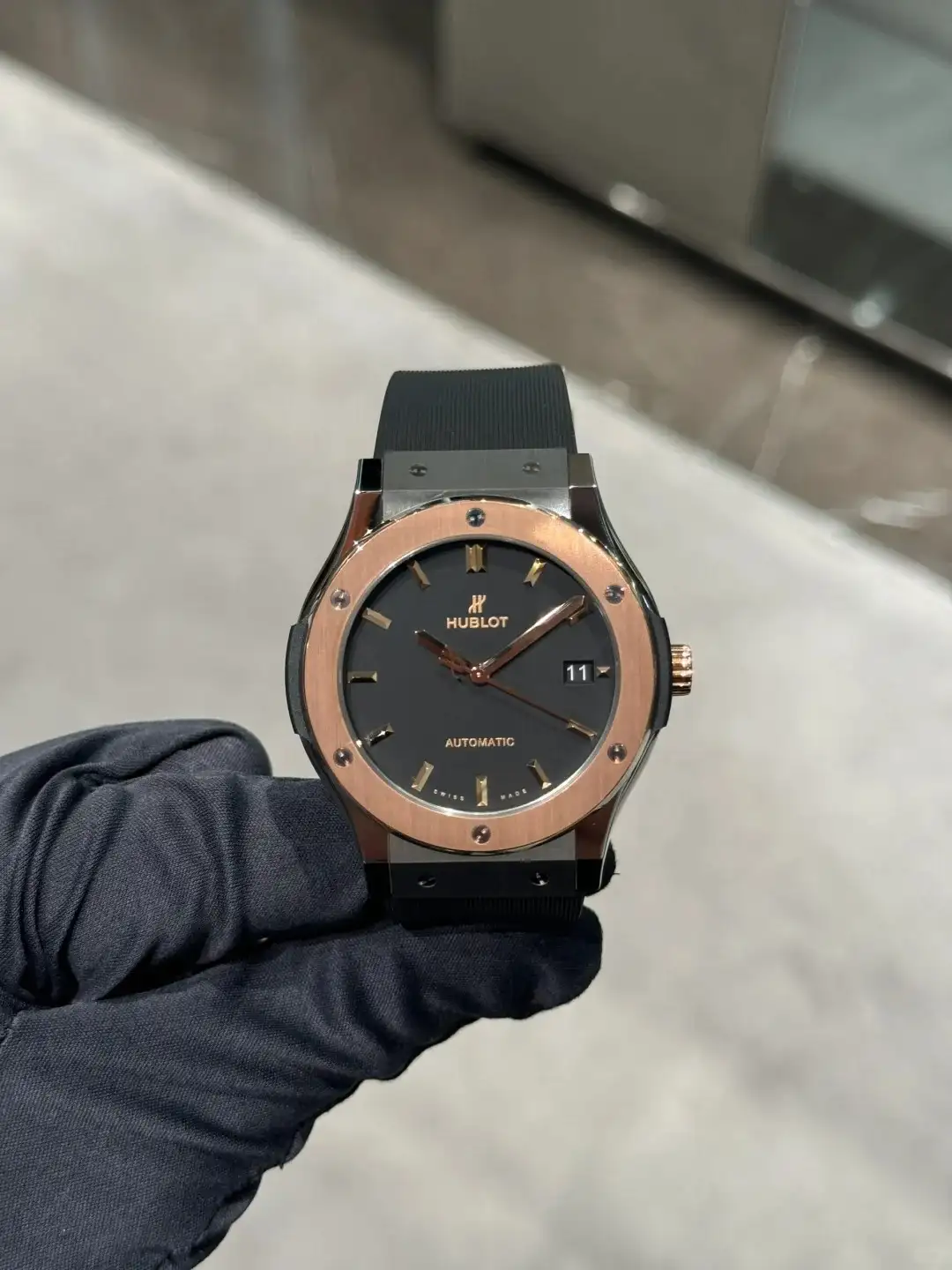 Hublot Classic Fusion Men Automatic Black Rubber Watch 511.NO.1181.RX