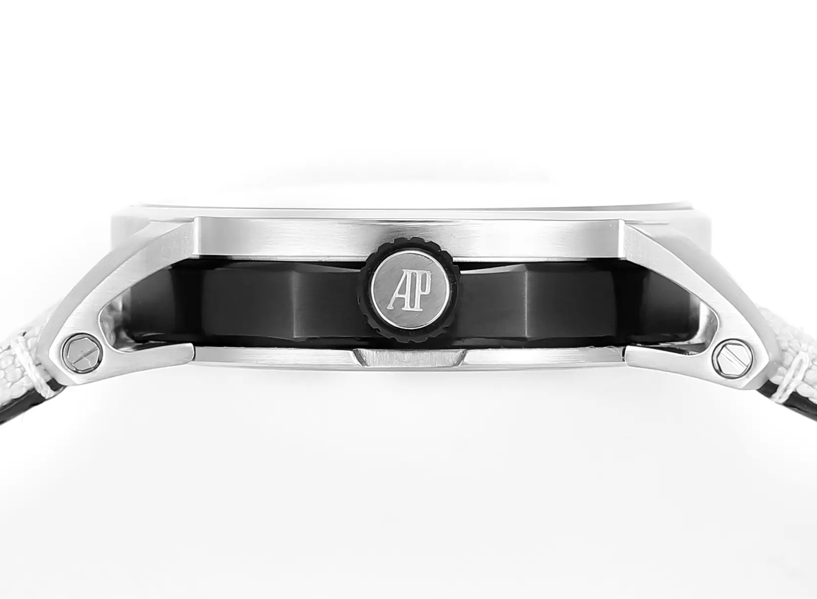 watch Audemars Piguet CODE 11.59 Stainless Steel Watch with Smoked Dial and Beige Fabric Strap, 41mm