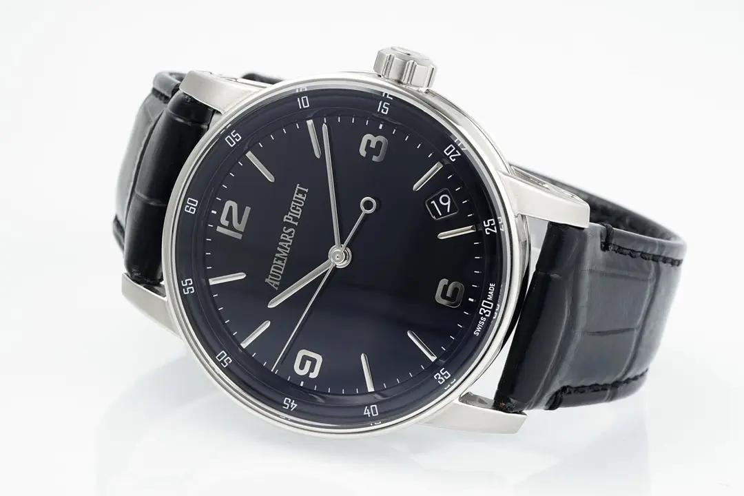 watch Audemars Piguet CODE 11.59 Blue Dial Three-Hand Automatic Watch   41mm Stainless Steel Case with Black Leather Strap