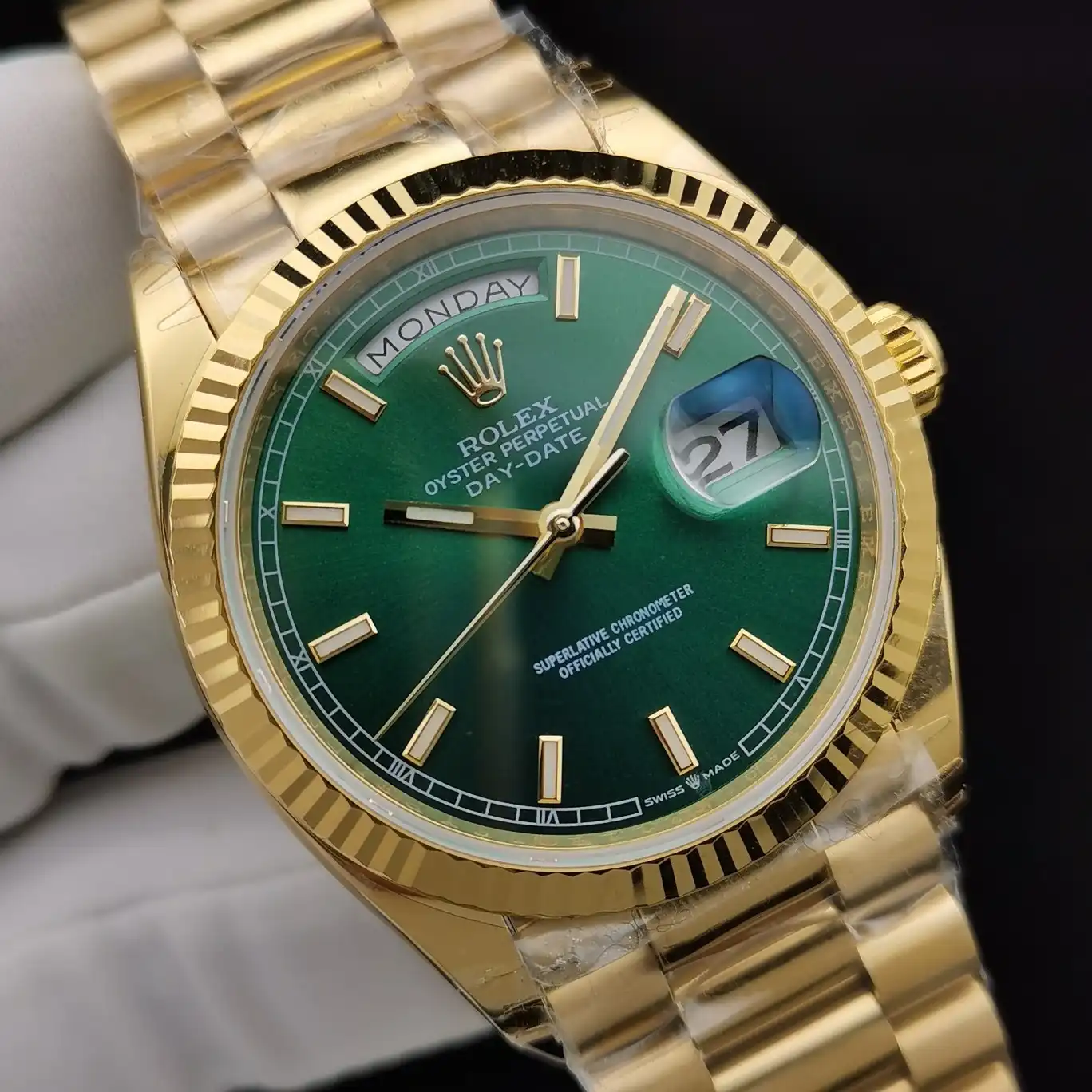 Rolex Day-Date II 36mm Green Dial 128238