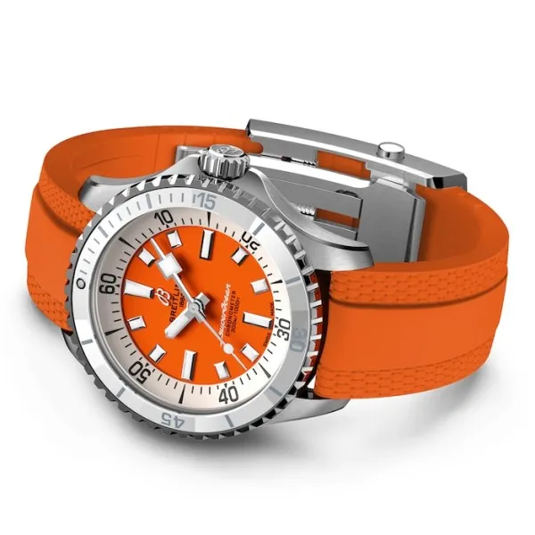Breitling Superocean Unisex Automatic Orange Rubber Watch A17377211O1S1
