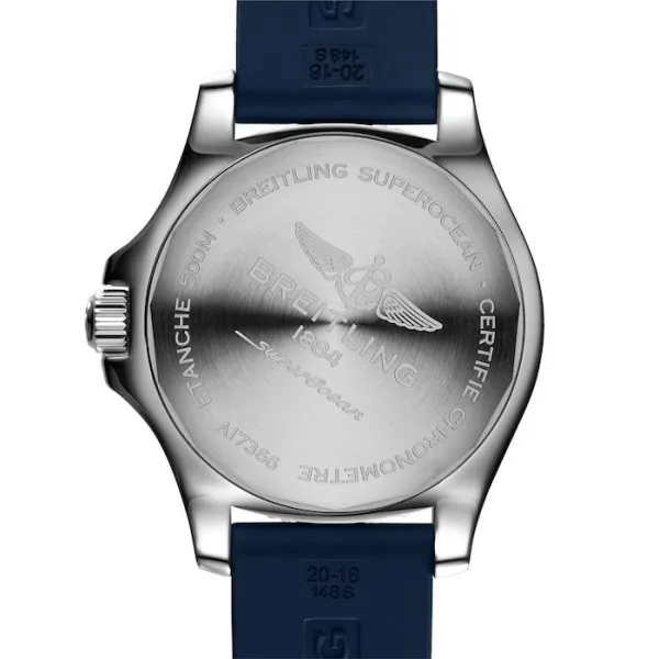 Breitling Superocean Men Automatic Blue Rubber Watch A17366D81C1S2