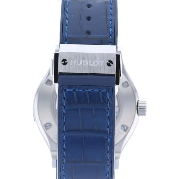 Hublot Classic Fusion Men Automatic Blue Leather Watch 542.NX.7170.LR