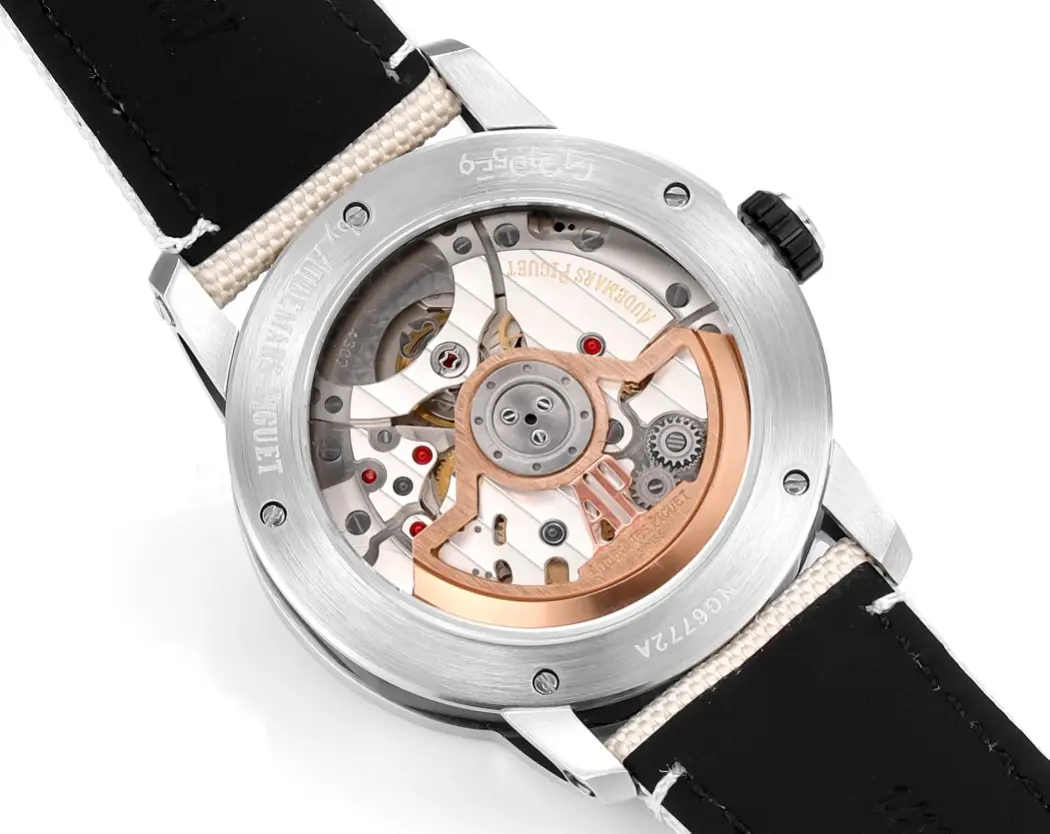 watch Audemars Piguet CODE 11.59 Stainless Steel Watch with Smoked Dial and Beige Fabric Strap, 41mm