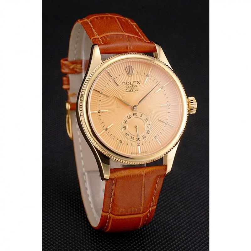 Superclone Rolex Cellini 38mm Gold Dial REP016789