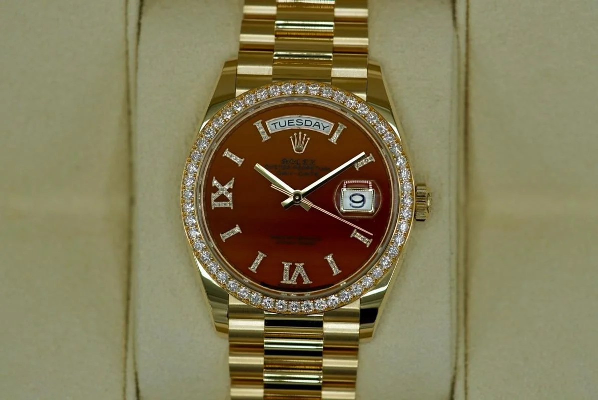 Superclone Rolex Day-Date 36 mm Carnelian Dial 128348RBR