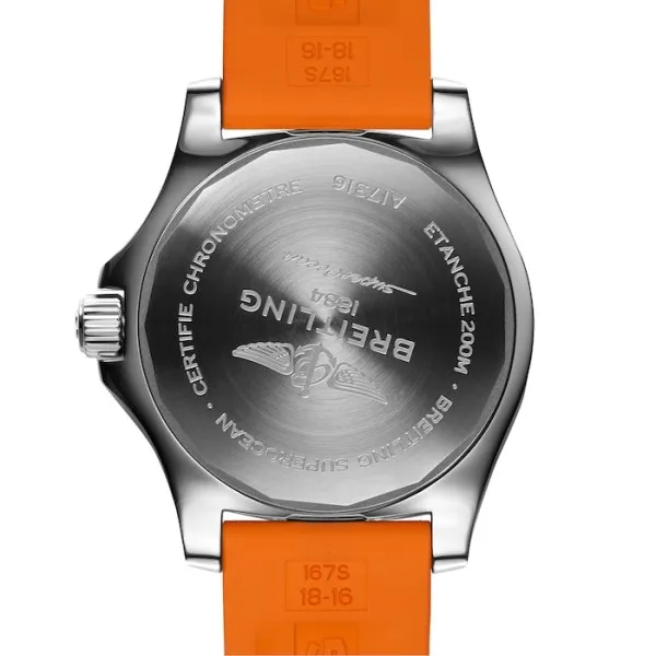 Breitling Superocean Women Automatic Orange Rubber Watch A17316D71O1S1