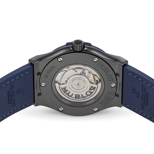 Hublot Classic Fusion Men Automatic Blue Rubber and Alligator Watch 511.CM.7170.LR