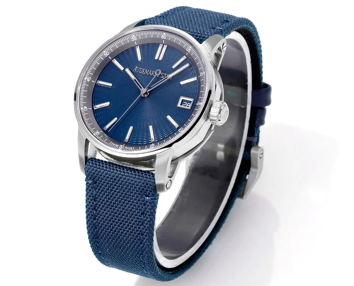 watch Audemars Piguete CODE 11.59 Automatic Watch   Night Blue Dial, Stainless Steel Case, Blue Fabric Strap, 41mm