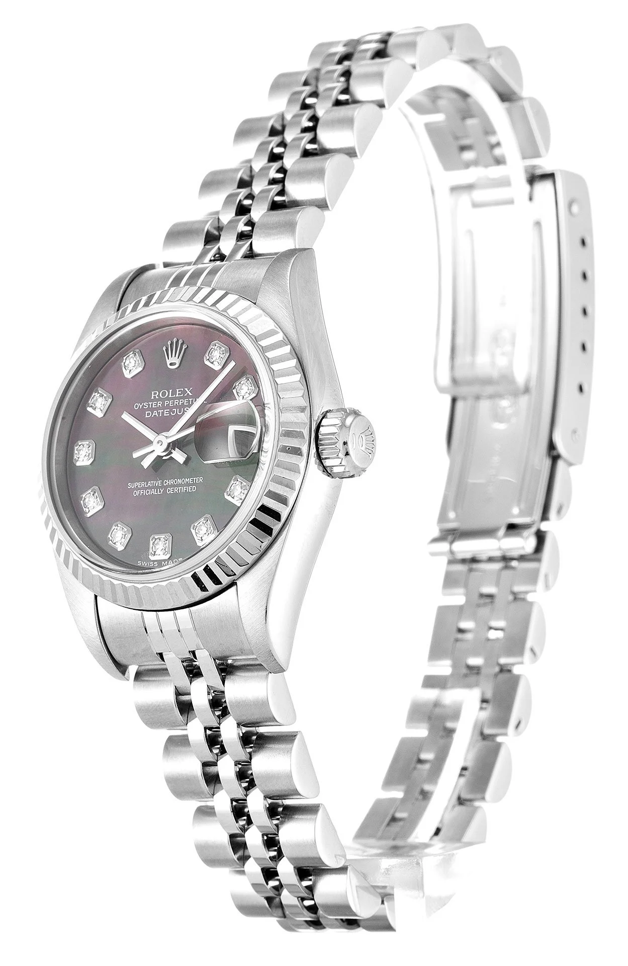 Rolex Lady-Datejust 26mm Mother of Pearl   Black Dial 79174