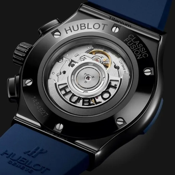 Hublot Classic Fusion Men Automatic Blue Rubber Watch 521.CM.7170.RX