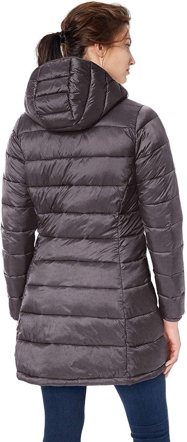 Essentials Women’s Lightweight Packable Hooded Puffer Coat – Water-Resistant, Plus Sizes Available