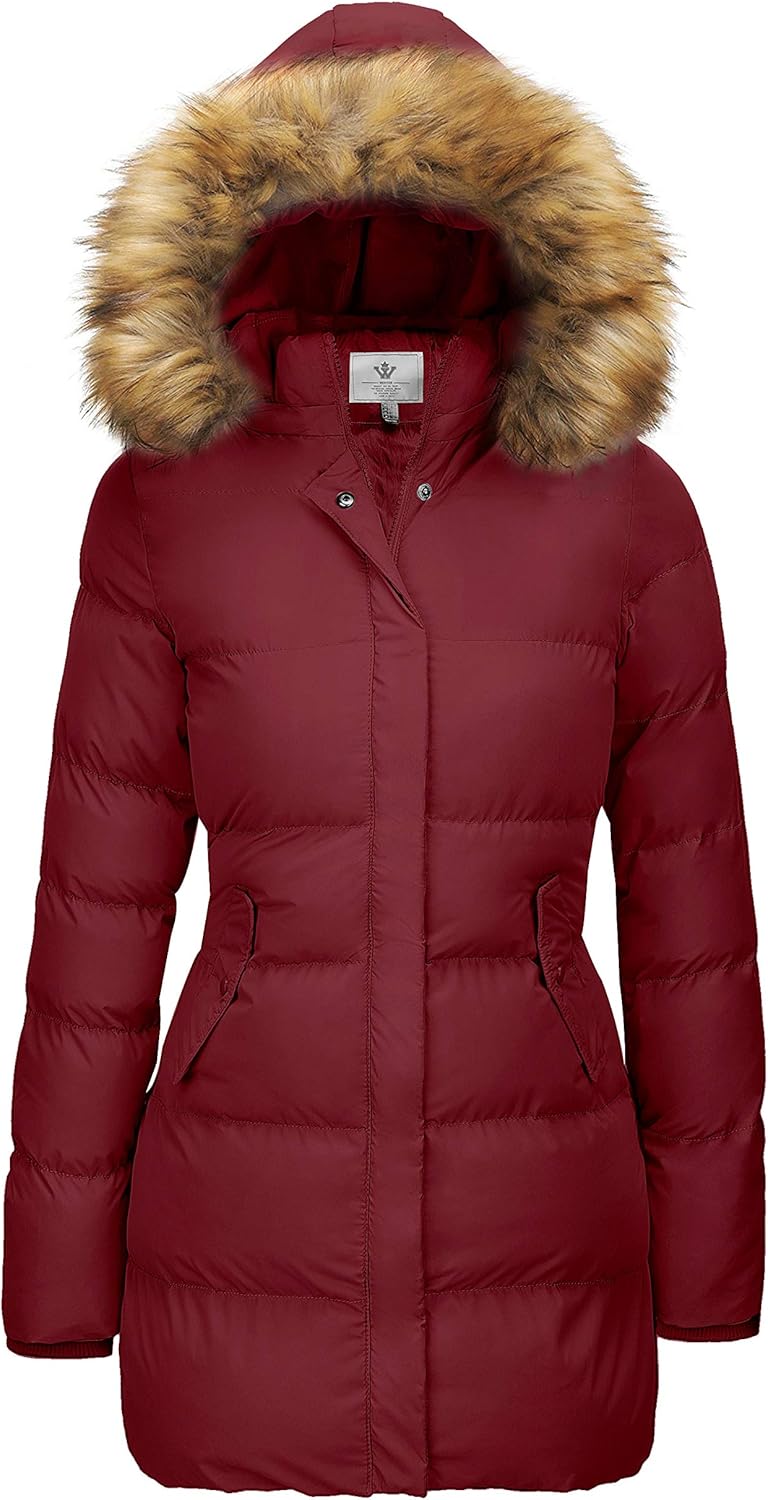 WenVen Women's Thicker Winter Puffer Coat Warm Jacket with Removable Faux Fur Hood