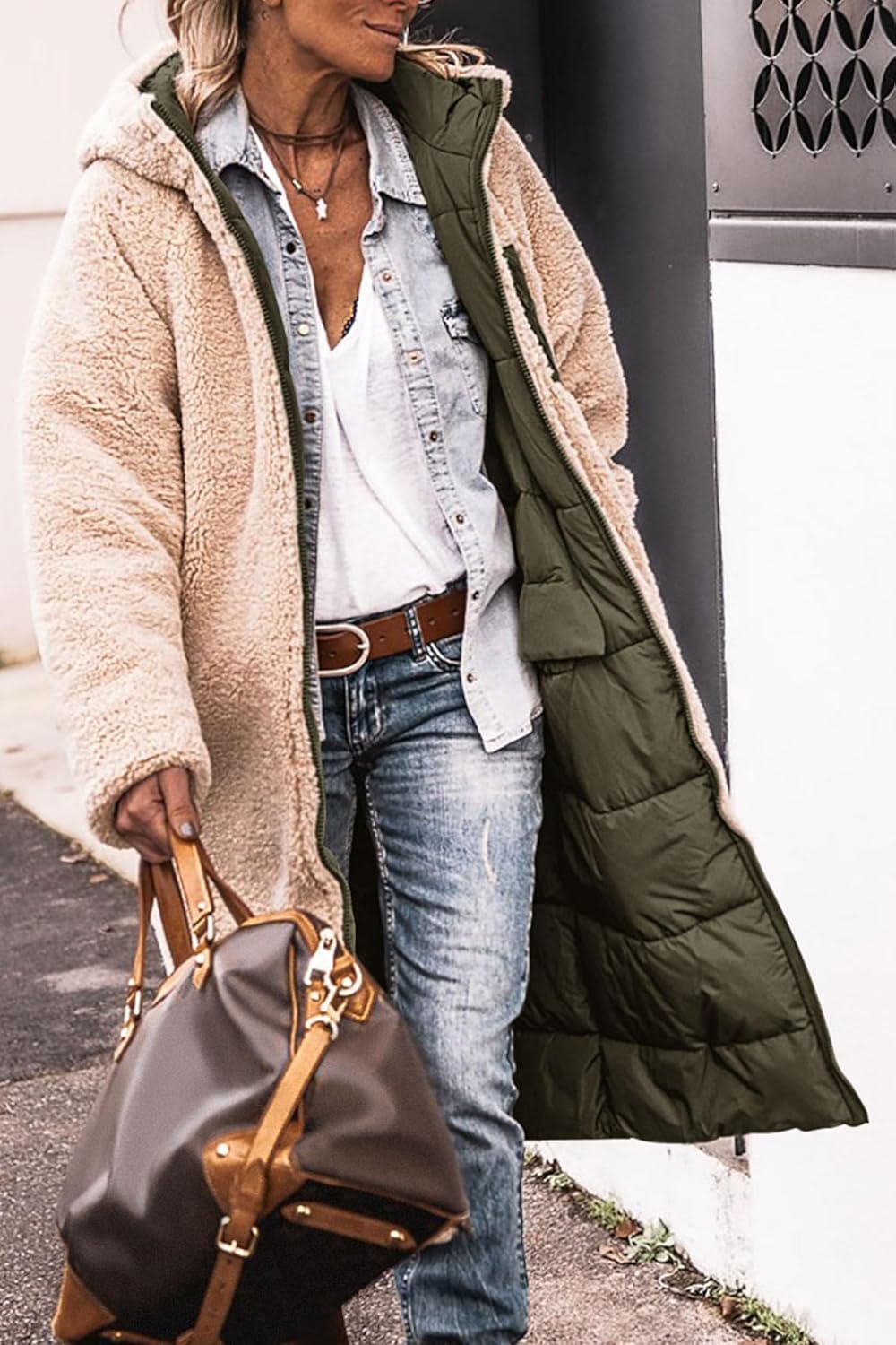 PRETTYGARDEN Women's 2025 Oversized Shearling Fleece Long Winter Coat Jacket