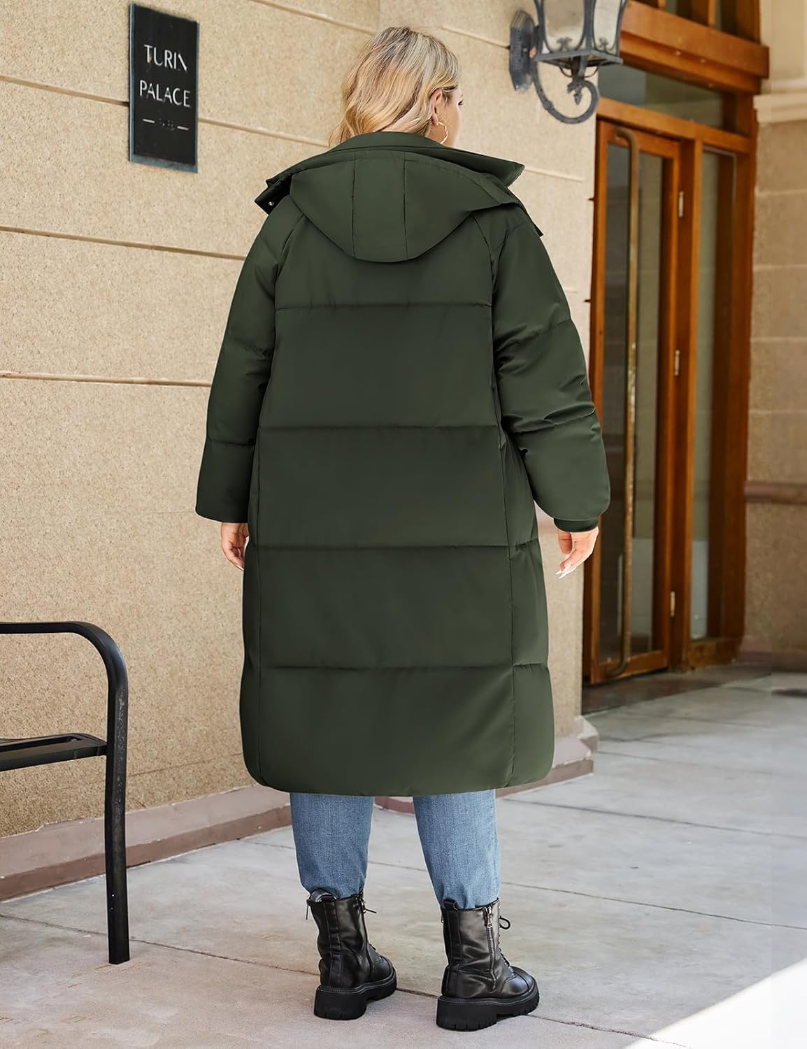 Women's Plus-Size Hooded Long Winter Puffer Coat Quilted Water-Resistant Warm Parka Outerwear 2025