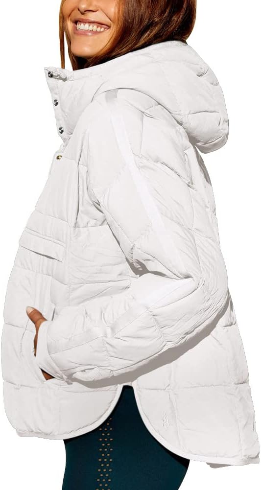 Chouyatou Women's Hooded Quilted Pullover Puffer Jacket Oversized Packable Winter Coat