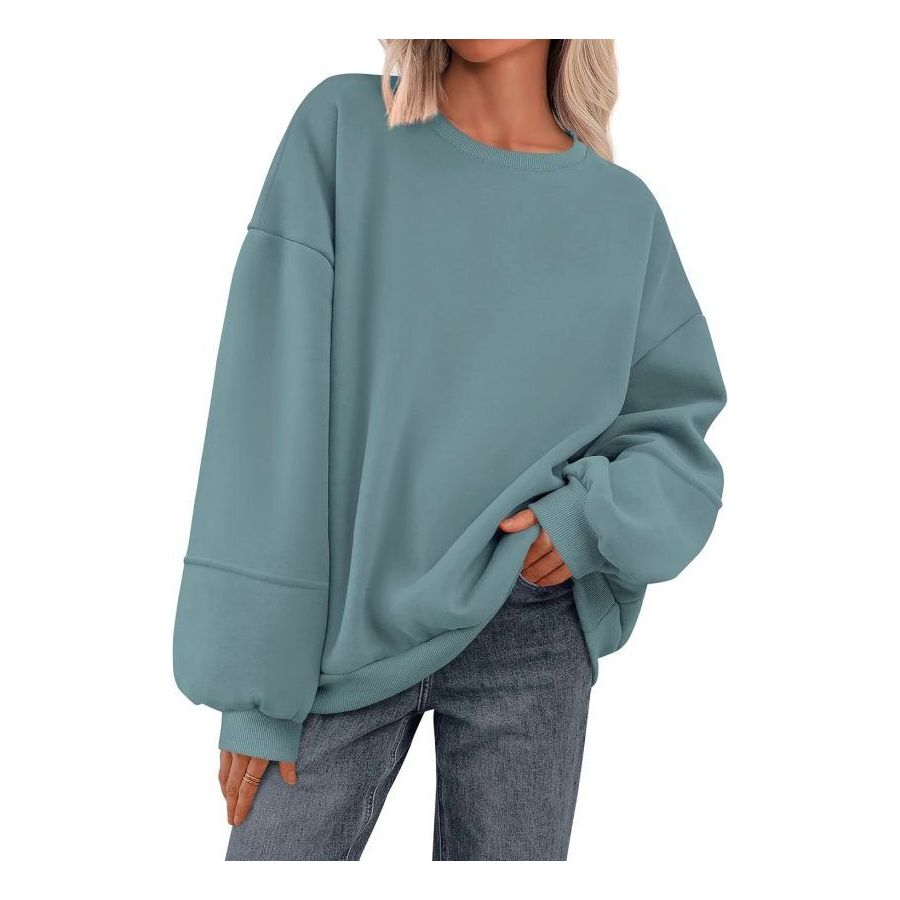 PRETTYGARDEN Women’s Oversized Crewneck Sweatshirt Fall Long-Sleeve Fleece Loose-Fit Casual Pullover Top Fashionable Everyday Wear