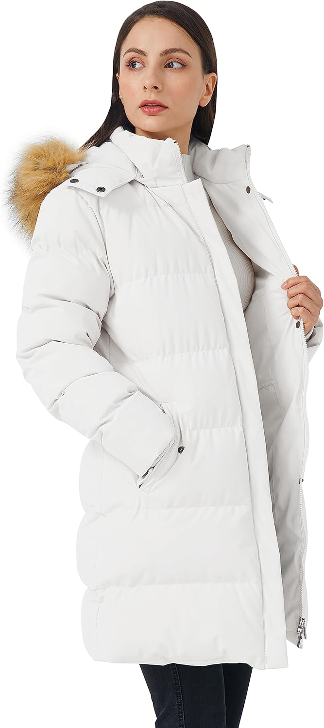 WenVen Women's Thicker Winter Puffer Coat Warm Jacket with Removable Faux Fur Hood
