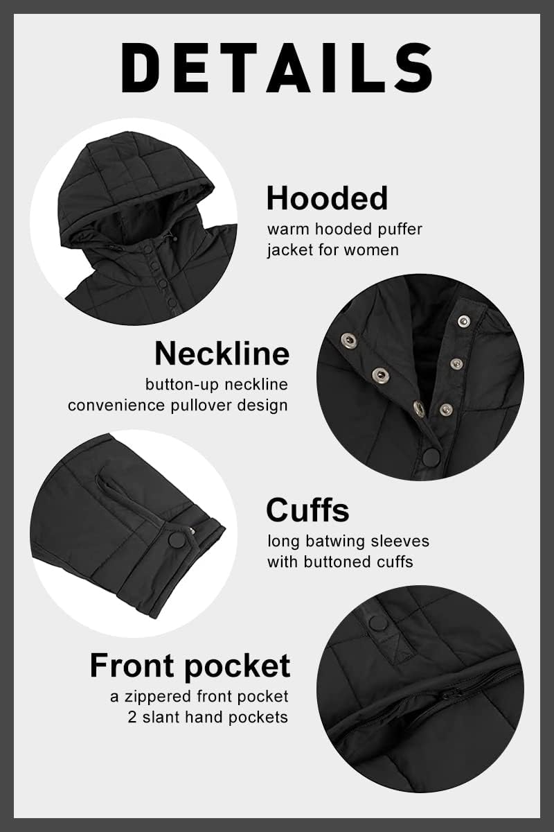 Chouyatou Women's Hooded Quilted Pullover Puffer Jacket Oversized Packable Winter Coat