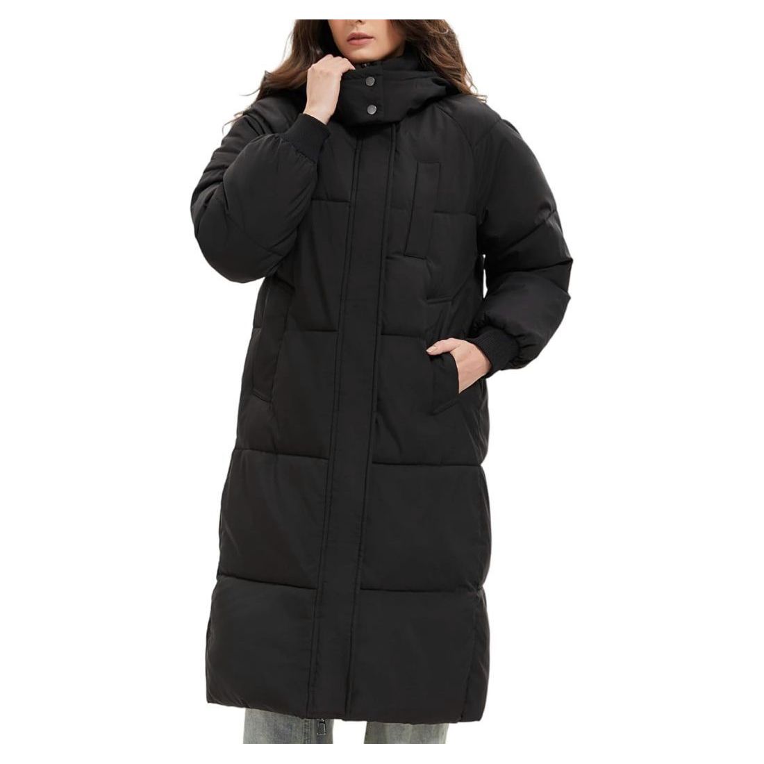 Long Women’s Puffer Jacket 2025 – Thickened Hooded Winter Coat with Deep Pockets, Warm Ladies’ Outerwear