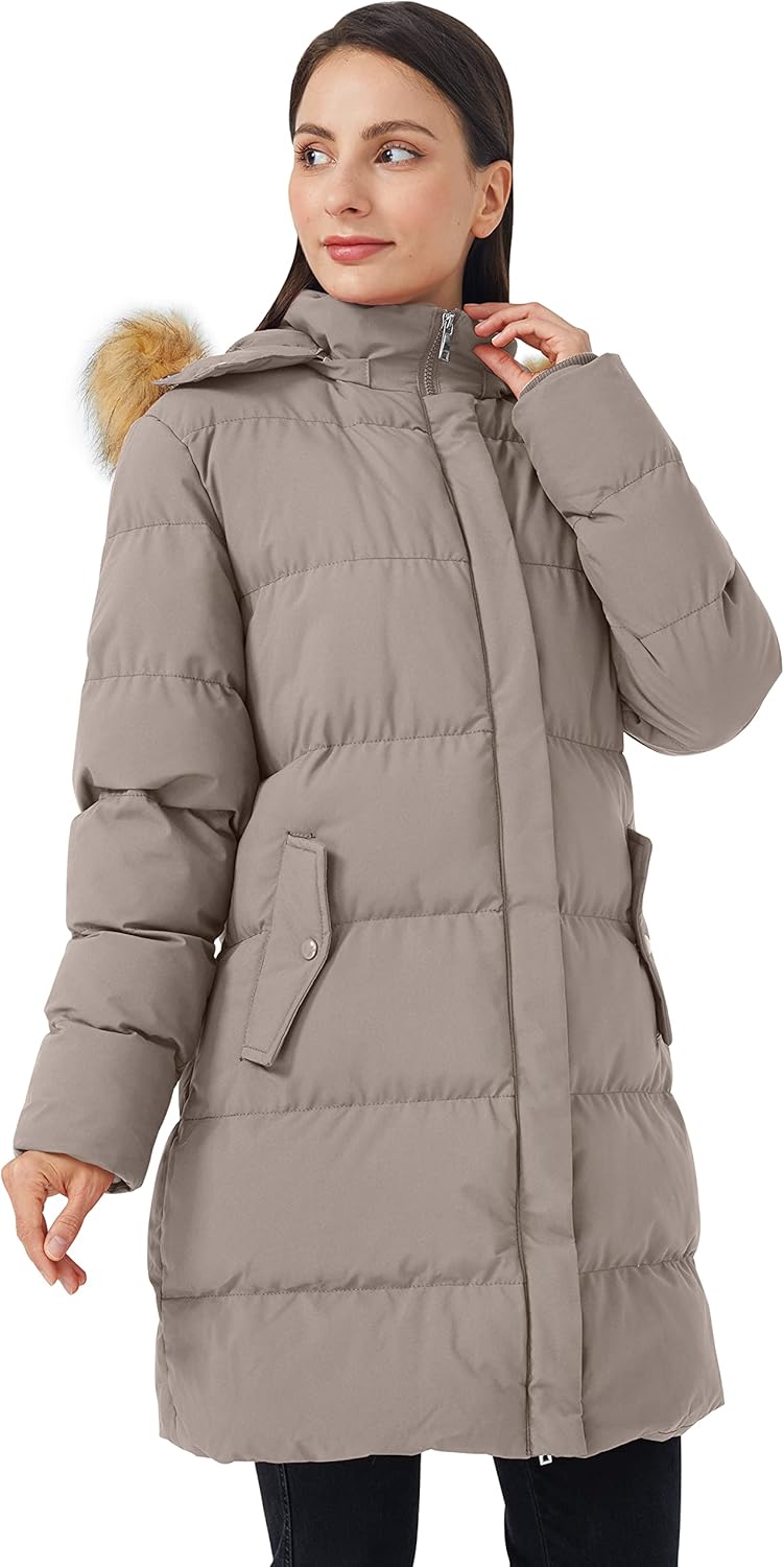 WenVen Women's Thicker Winter Puffer Coat Warm Jacket with Removable Faux Fur Hood