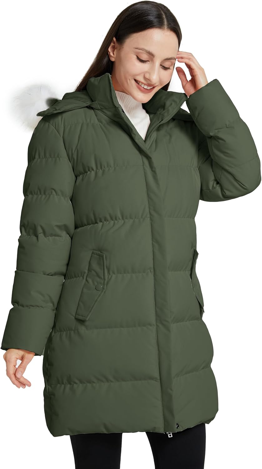 WenVen Women's Thicker Winter Puffer Coat Warm Jacket with Removable Faux Fur Hood