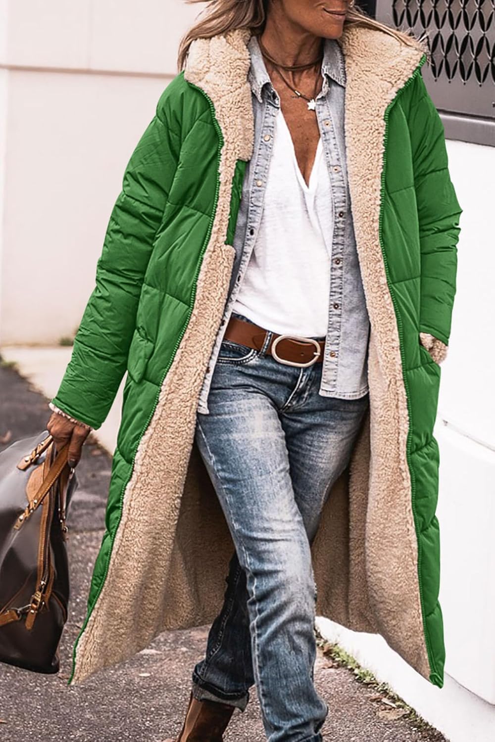 PRETTYGARDEN Women's 2025 Oversized Shearling Fleece Long Winter Coat Jacket