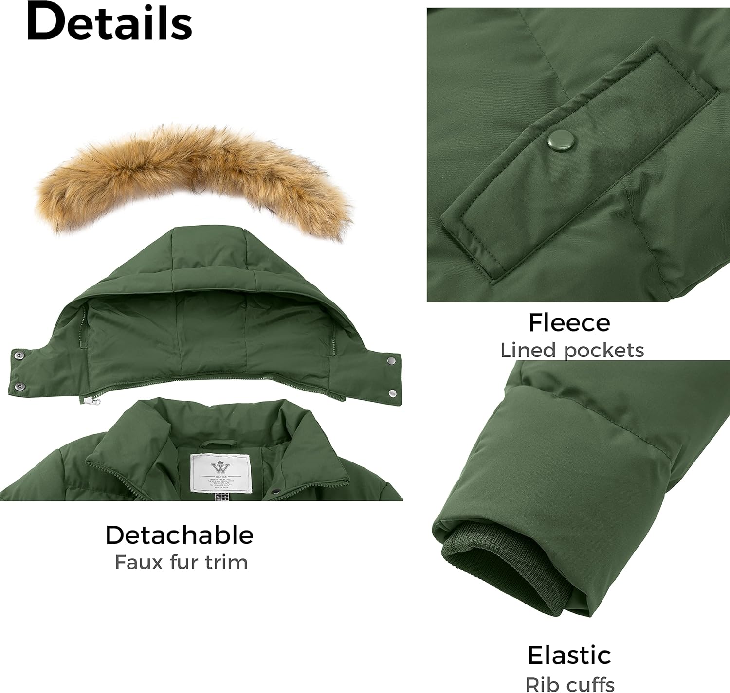 WenVen Women's Thicker Winter Puffer Coat Warm Jacket with Removable Faux Fur Hood