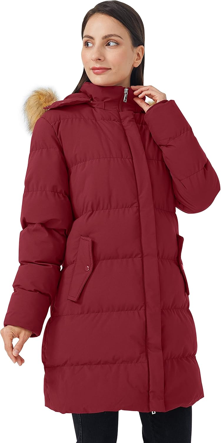 WenVen Women's Thicker Winter Puffer Coat Warm Jacket with Removable Faux Fur Hood