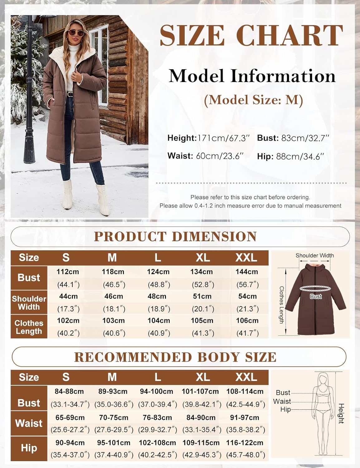 Yusongirl Women's Long Winter Puffer Coat Sherpa Fleece Lined Hooded Down Jacket Oversized Warm Parka