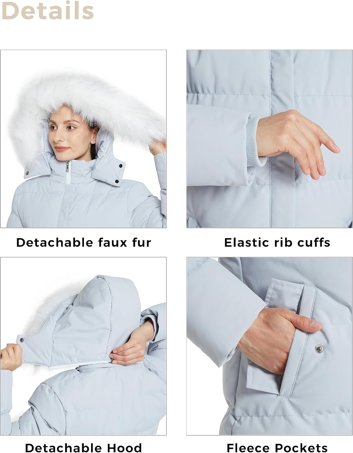 WenVen Women's Thicker Winter Puffer Coat Warm Jacket with Removable Faux Fur Hood